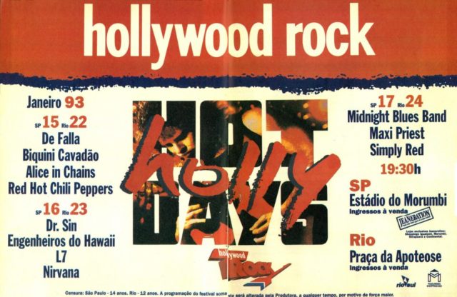 Cartaz Hollywood Rock 1993/Divulgação.