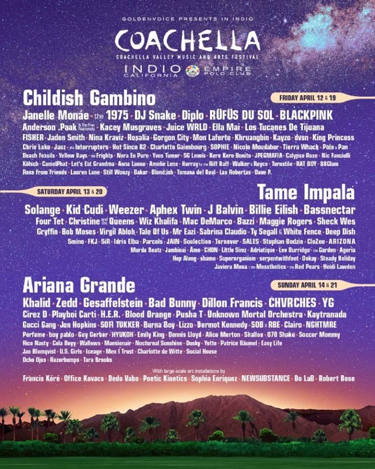 lineups de festivais em 2019