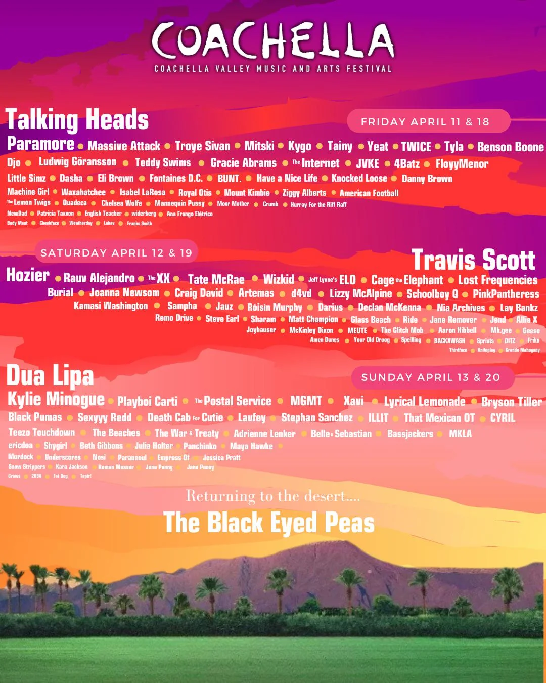 coachella 2025 line up falso