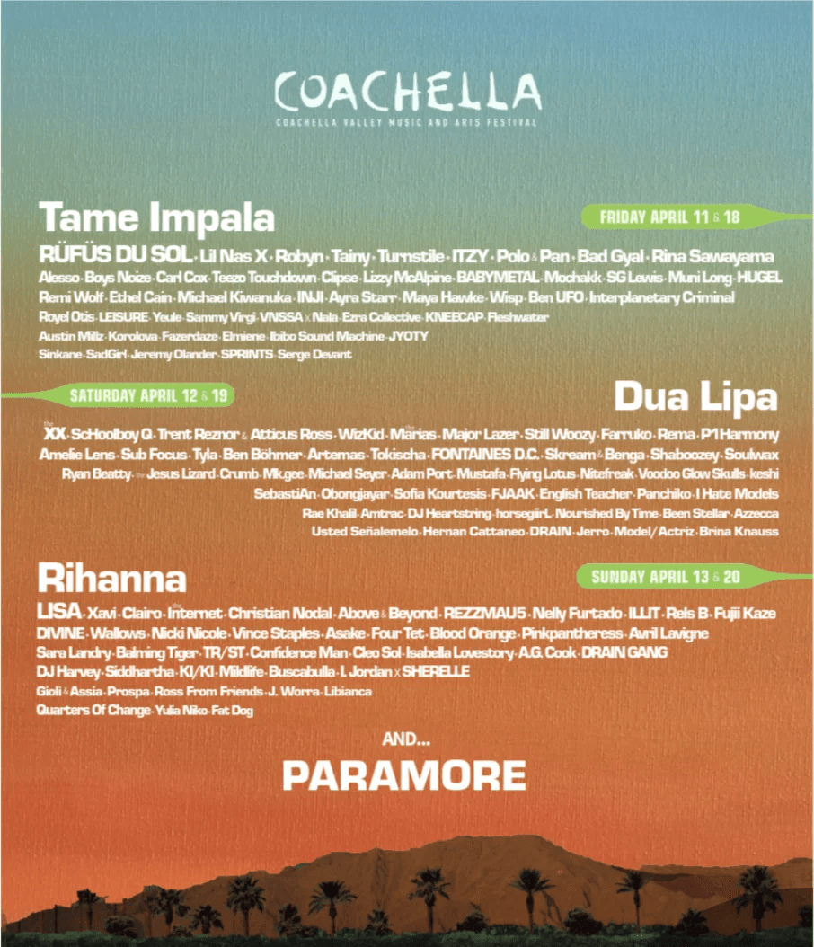 coachella 2025 line up falso