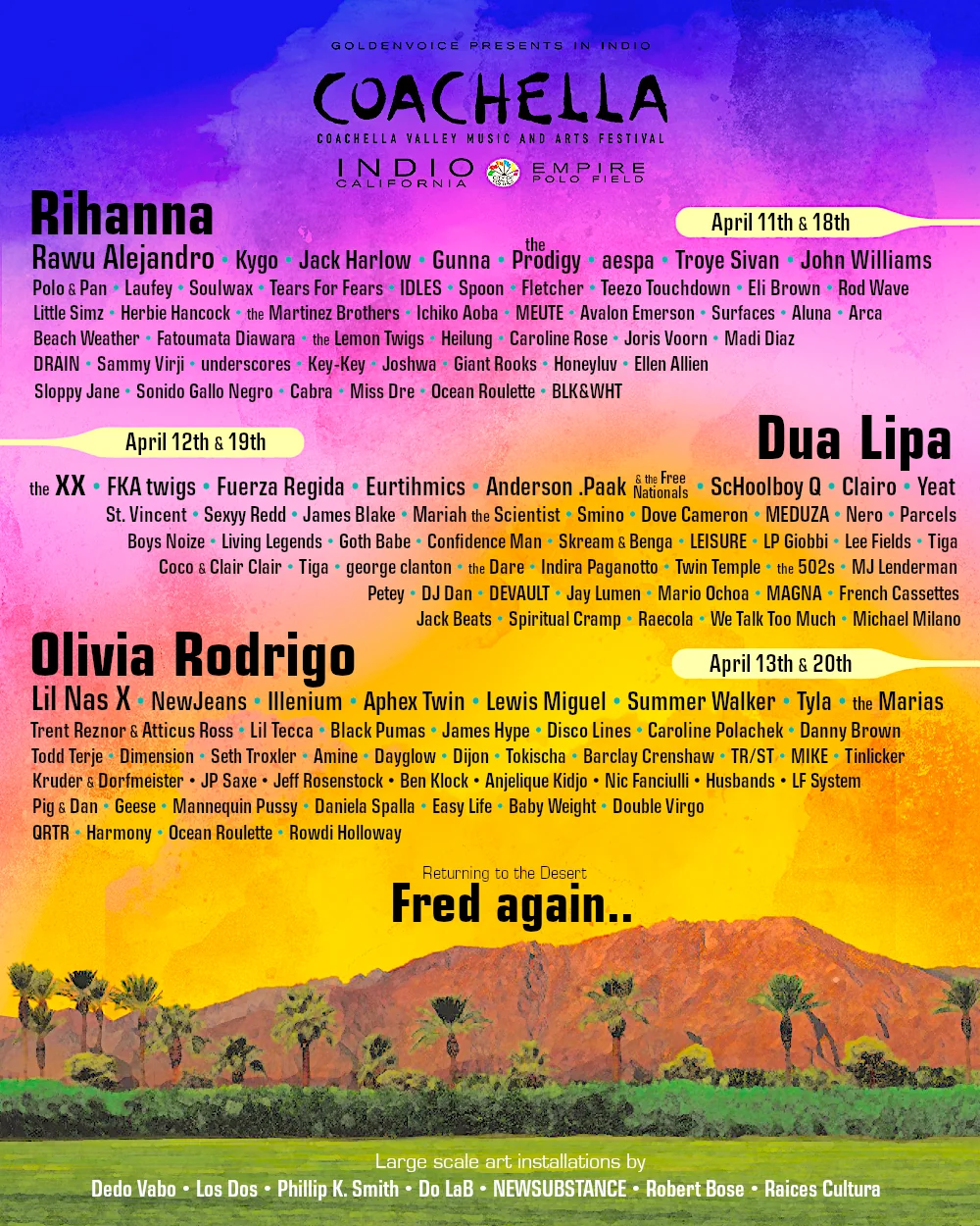 coachella 2025 line up falso