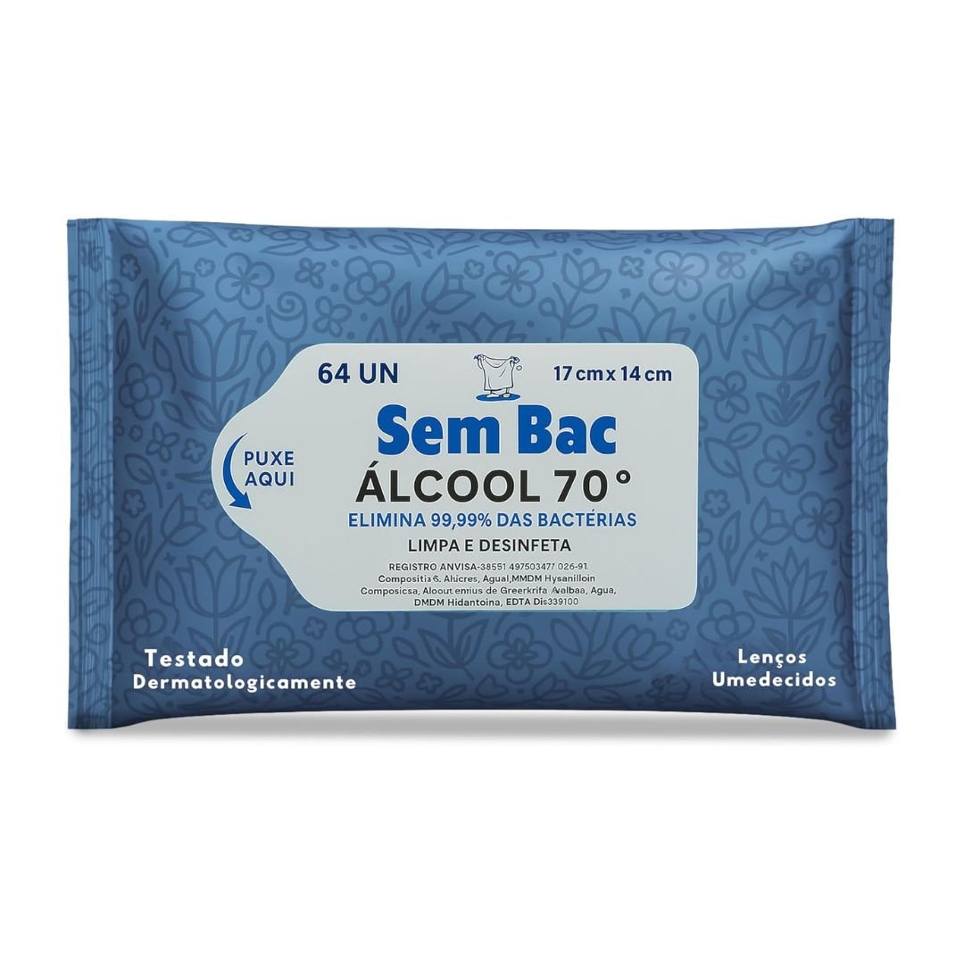 lenço umedecido com alcool