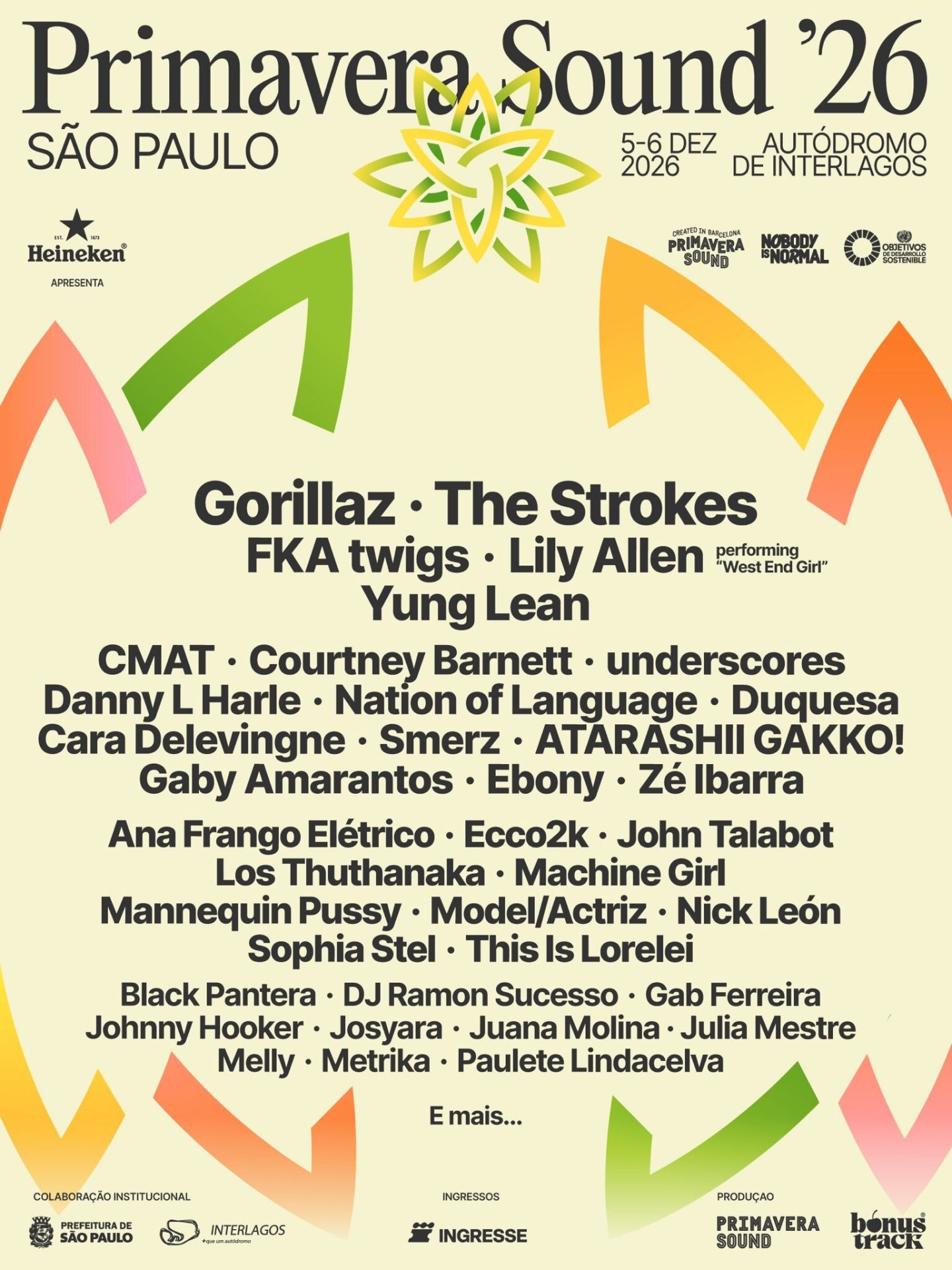 line up primavera sound são paulo 2026