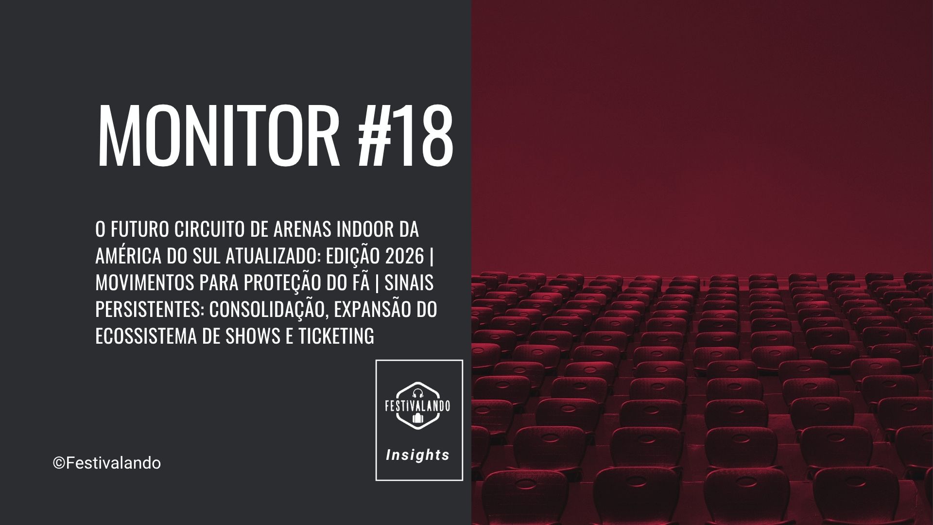 Monitor #18 | O circuito de arenas da América do Sul atualizado: edição 2026 | Festivalando Insights