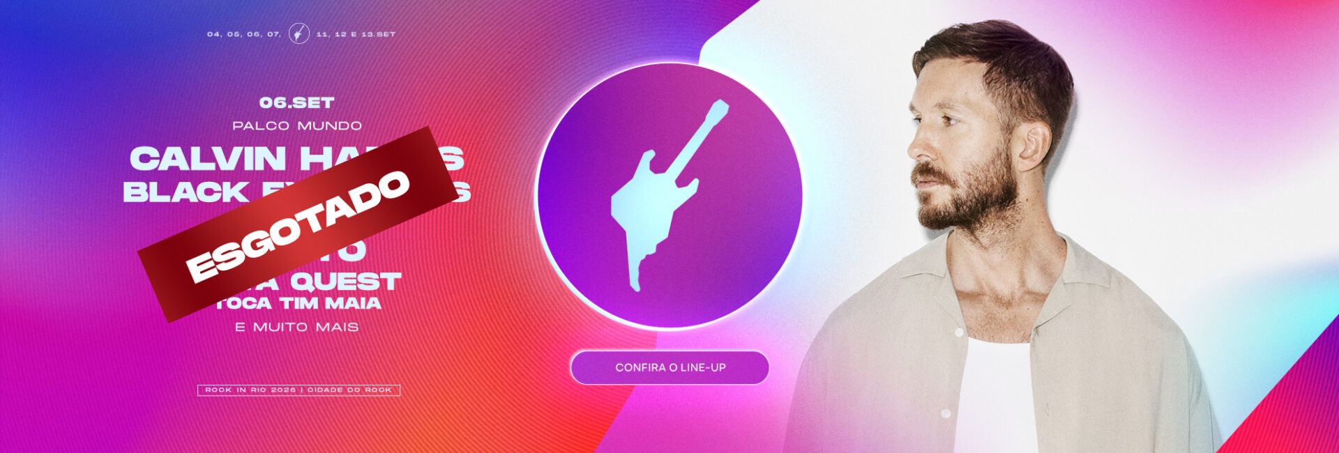 horários rock in rio 2026 6 de setembro calvin harris